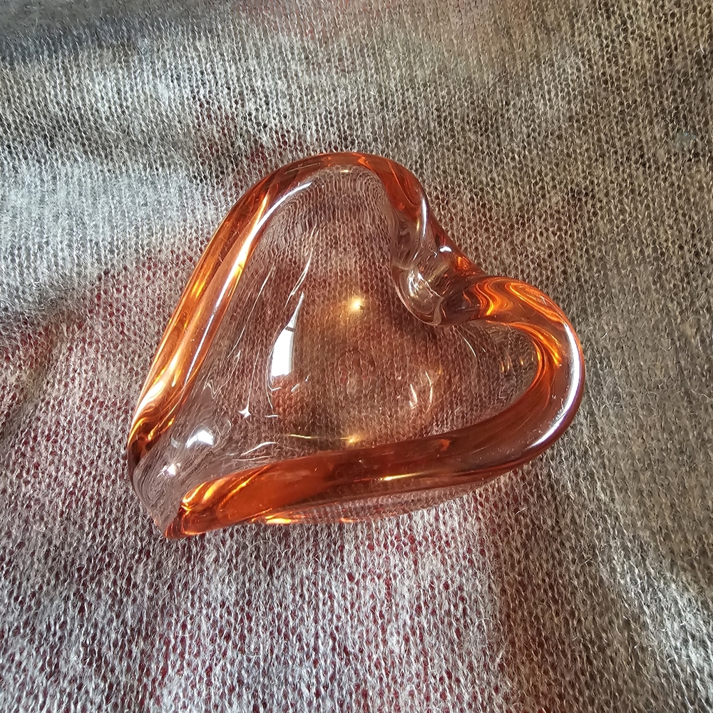 Vintage Murano Art Glass Heart Shape Dish